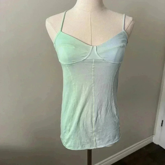 Wilfred Y2K bustier style cami  shirt in minty green and ombré turquoise fairy S - Picture 2 of 6